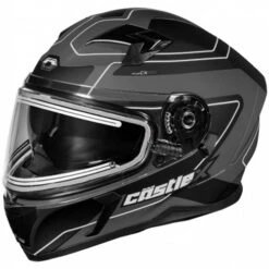 Castle X CX390 Atlas Helmet - Electric Shield -Motorcycle Helmet Store castle x cx390 atlas helmet electric shield black grey white 33455.1667441608