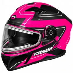 Castle X CX390 Atlas Helmet - Electric Shield -Motorcycle Helmet Store castle x cx390 atlas helmet electric shield black pink white 32306.1667441579