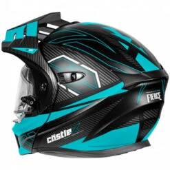 Castle X CX950 V2 Fierce Helmet - Dual Shield -Motorcycle Helmet Store castle x cx950 v2 fierce helmet dual shield black turquiose back 95182.1667636262