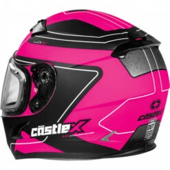 Castle X CX360 Atlas Youth Helmet - Dual Shield -Motorcycle Helmet Store castle x youth cx360 atlas helmet dual shield pink white black back 02492.1667727268