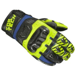 Cortech Revo Sport ST Mens Gloves -Motorcycle Helmet Store cortech mens revo sport st gloves blue hi viz front 75083.1675826932