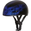 Daytona Skull Cap Helmet Skull Flames Blue -Motorcycle Helmet Store daytona skull cap helmet flames blue 13708.1690677782