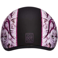 Daytona Skull Cap Helmet Flames Pink -Motorcycle Helmet Store daytona skull cap helmet flames pink back 08270.1548984366