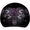 Daytona Skull Cap Helmet Purple Rose -Motorcycle Helmet Store daytona skull cap helmet purple rose back 97814.1690675564
