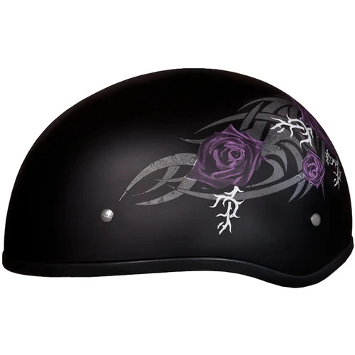 Daytona Skull Cap Helmet Purple Rose 6 Daytona Skull Cap Helmet Purple Rose - Image 4