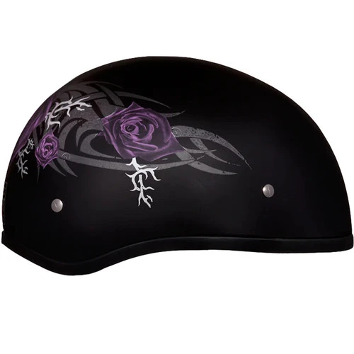 Daytona Skull Cap Helmet Purple Rose 7 Daytona Skull Cap Helmet Purple Rose - Image 5
