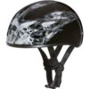 Daytona Skull Cap Helmet Skull Flames Silver -Motorcycle Helmet Store daytona skull cap helmet skull flames silver 62390.1690678139