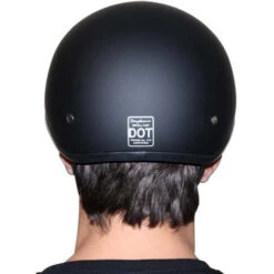 Daytona Skull Cap Helmet Flames Pink -Motorcycle Helmet Store daytona skull cap helmet worn back 66056.1548984376