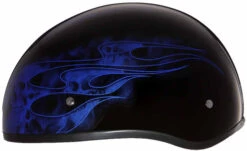 Daytona Skull Cap Helmet Skull Flames Blue -Motorcycle Helmet Store daytona skull cap with skull flames blue helmet left 59016.1517459604