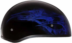 Daytona Skull Cap Helmet Skull Flames Blue -Motorcycle Helmet Store daytona skull cap with skull flames blue helmet right 59499.1517459603