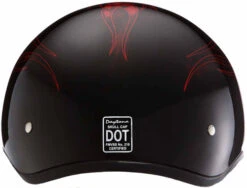 Daytona Skull Cap Helmet Skull Flames Red -Motorcycle Helmet Store daytona skull cap with skull flames red helmet back 31369.1517461217