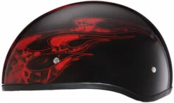 Daytona Skull Cap Helmet Skull Flames Red -Motorcycle Helmet Store daytona skull cap with skull flames red helmet left 23465.1517461215