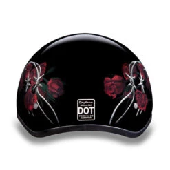 Daytona Skull Cap Helmet Barbed Roses -Motorcycle Helmet Store daytona skull cap helmet barbed roses back 00060.1548732366