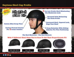 Daytona Skull Cap Helmet Dull Black -Motorcycle Helmet Store daytona skull cap helmet profile 48317.1520559842