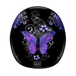 Daytona Skull Cap Helmet Butterfly -Motorcycle Helmet Store daytona skull cap helmet purple butterfly top 62241.1548731529