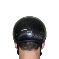 Daytona Skull Cap Helmet Grey Carbon Fiber -Motorcycle Helmet Store daytona skull cap slim line helmet carbon fiber on head back 62660.1548734526