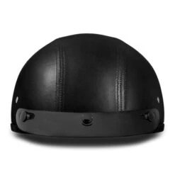 Daytona Skull Cap Helmet With Visor Leather Covered -Motorcycle Helmet Store daytona skull cap slim line helmet leather front 65348.1548590457