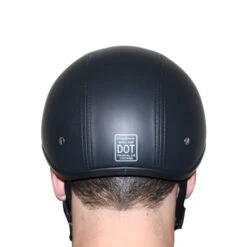 Daytona Skull Cap Helmet With Visor Leather Covered -Motorcycle Helmet Store daytona skull cap slim line helmet leather model2 74607.1548590475