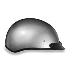 Daytona Skull Cap Helmet Silver Metallic -Motorcycle Helmet Store daytona skull cap slim line helmet silver metallic right 38519.1549107443