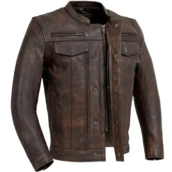 First Manufacturing Raider Jacket -Motorcycle Helmet Store first manufacturing raider jacket copper center zip 81254.1700269130