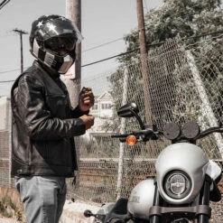 First Manufacturing Top Performer Jacket -Motorcycle Helmet Store first manufacturing top performer jacket black on rider 40739.1700272164