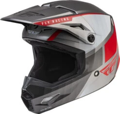 Fly Racing Kinetic Drift Youth Helmet -Motorcycle Helmet Store fly racing kinetic drift helmet charcoal light red grey front left 25048.1644638036