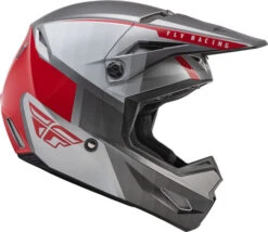 Fly Racing Kinetic Drift Youth Helmet -Motorcycle Helmet Store fly racing kinetic drift helmet charcoal light red grey right 86378.1644638041