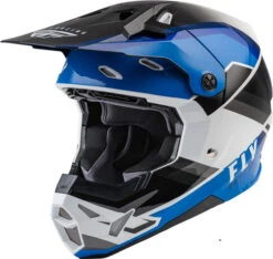 Fly Racing Formula CP Rush Helmet -Motorcycle Helmet Store fly racing formula cp rush helmet black blue white front left 02995.1644377659