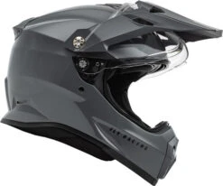 Fly Racing Trekker Solid Helmet -Motorcycle Helmet Store fly racing trekker helmet solid grey right shield up 88977.1644099851