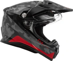 Fly Racing Trekker Pulse Helmet -Motorcycle Helmet Store fly racing trekker pulse black camo red shield up 36576.1644107873