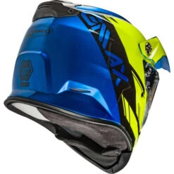 Gmax Youth AT-21Y Epic Snow Helmet - Dual Shield -Motorcycle Helmet Store gmax at 21s epic helmet dual shield blue hi vis black back right 56203.1603553212