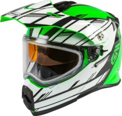 Gmax AT-21S Epic Snow Helmet - Dual Shield -Motorcycle Helmet Store gmax at 21s epic helmet dual shield green white black left 03218.1603451642