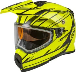 Gmax AT-21S Epic Snow Helmet - Dual Shield -Motorcycle Helmet Store gmax at 21s epic helmet dual shield hi vis black left 44200.1603451673