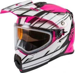 Gmax Youth AT-21Y Epic Snow Helmet - Dual Shield -Motorcycle Helmet Store gmax at 21s epic helmet dual shield pink white black left 58513.1603553228