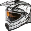 Gmax AT-21S Epic Snow Helmet - Dual Shield -Motorcycle Helmet Store gmax at 21s epic helmet dual shield silver white black left 71164.1603451462