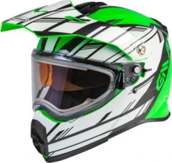 Gmax AT-21S Epic Snow Helmet - Electric Shield -Motorcycle Helmet Store gmax at 21s epic helmet electric shield green white black left 10536.1603449003