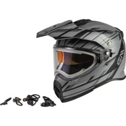 Gmax AT-21S Epic Snow Helmet - Electric Shield -Motorcycle Helmet Store gmax at 21s epic helmet electric shield grey black 10305.1603448850