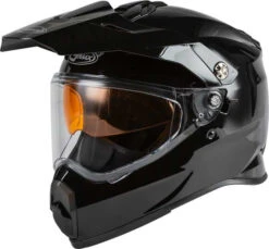 Gmax AT-21S Snow Helmet Solids - Dual Shield -Motorcycle Helmet Store gmax at 21s helmet dual shield solid gloss black left 24175.1603446376
