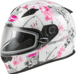 Gmax FF-49S Blossom Snow Helmet - Dual Shield -Motorcycle Helmet Store gmax ff 49s blossom helmet dual shield white pink grey 71804.1603345187