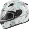 Gmax FF-49S Blossom Snow Helmet - Dual Shield -Motorcycle Helmet Store gmax ff 49s blossom helmet dual shield white teal grey 65158.1603345191