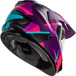 Gmax GM-11S Ripcord Helmet - Electric Shield -Motorcycle Helmet Store gmax gm 11s ripcord helmet electric shield matte purple pink back right 93497.1669508371