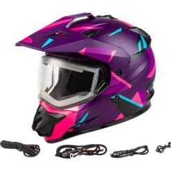 Gmax GM-11S Ripcord Helmet - Electric Shield -Motorcycle Helmet Store gmax gm 11s ripcord helmet electric shield matte purple pink set 13655.1669508365