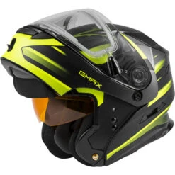 Gmax MD-01S Descendant Helmet - Electric Shield -Motorcycle Helmet Store gmax md 01s descendant helmet electric shield matte black hi vis flip up 42790.1669970592