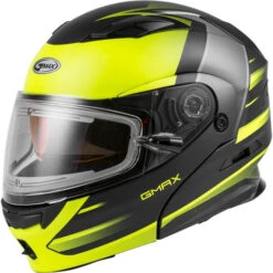 Gmax MD-01S Descendant Helmet - Electric Shield -Motorcycle Helmet Store gmax md 01s descendant helmet electric shield matte black hi vis 71166.1669970583