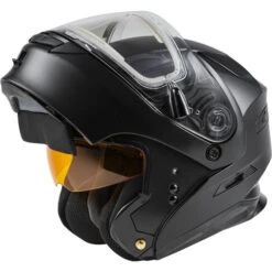 Gmax MD-01S Modular Snow Helmet - Electric Shield -Motorcycle Helmet Store gmax md 01s modular snow electric shield helmet matte black chin bar up 63966.1698272201