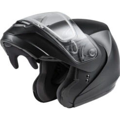 Gmax MD-04S Modular Snow Helmet - Dual Shield -Motorcycle Helmet Store gmax md 04s modular snow dual shield helmet matte black chin bar up 89352.1698270908