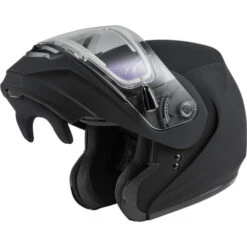 Gmax MD-04S Modular Snow Helmet - Electric Shield -Motorcycle Helmet Store gmax md 04s modular snow electric shield helmet matte black chin bar up 62889.1698271211
