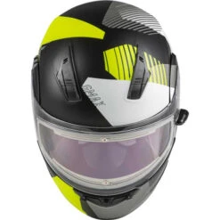 Gmax MD-04S Reserve Helmet - Electric Shield -Motorcycle Helmet Store gmax md 04s reserve snow helmet electric shield black hi viz front 00471.1669375529