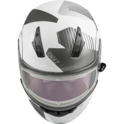 Gmax MD-04S Reserve Helmet - Electric Shield -Motorcycle Helmet Store gmax md 04s reserve snow helmet electric shield white silver front 91129.1669374368