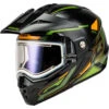 Gmax MD-74S Spectre Snow Helmet - Electric Shield -Motorcycle Helmet Store gmax md 74s specter electric shield helmet black green 63822.1698714167